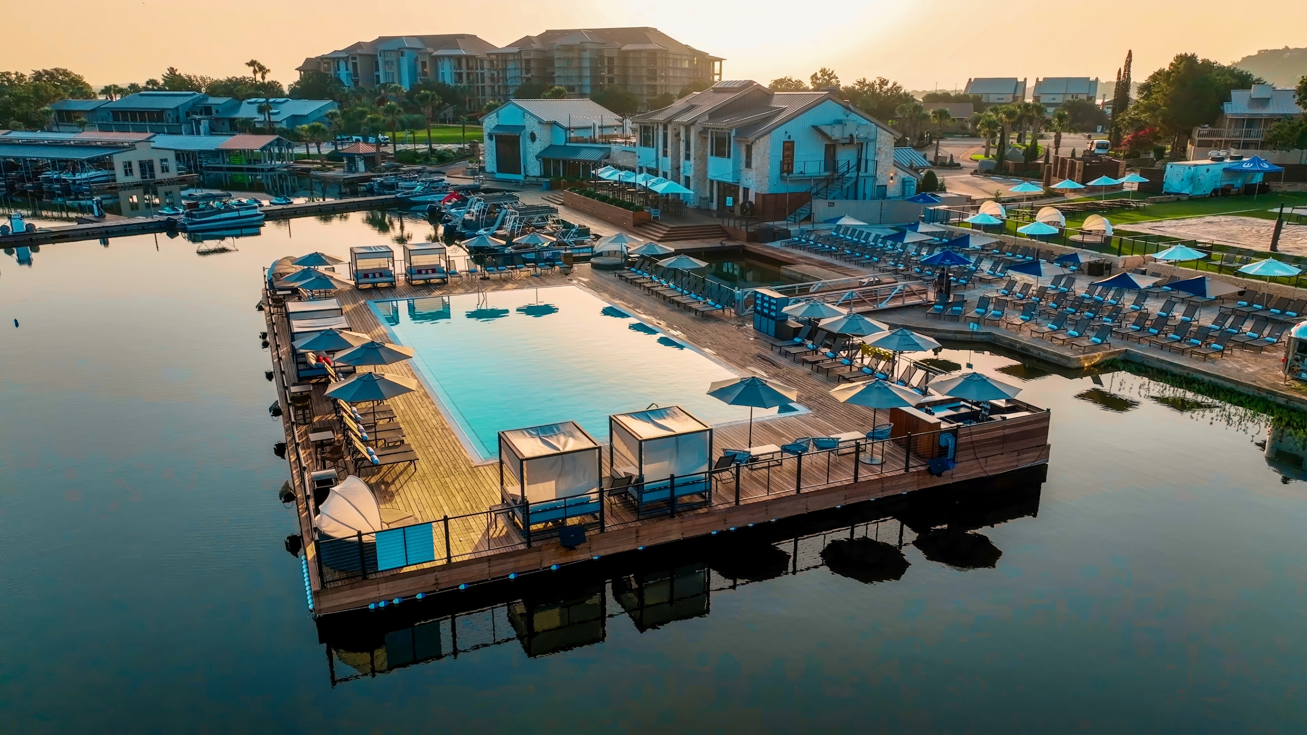 waterfront floating pool