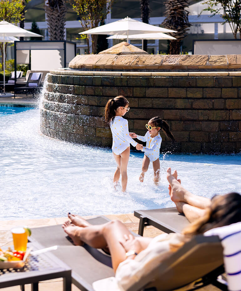 kids playing in pool