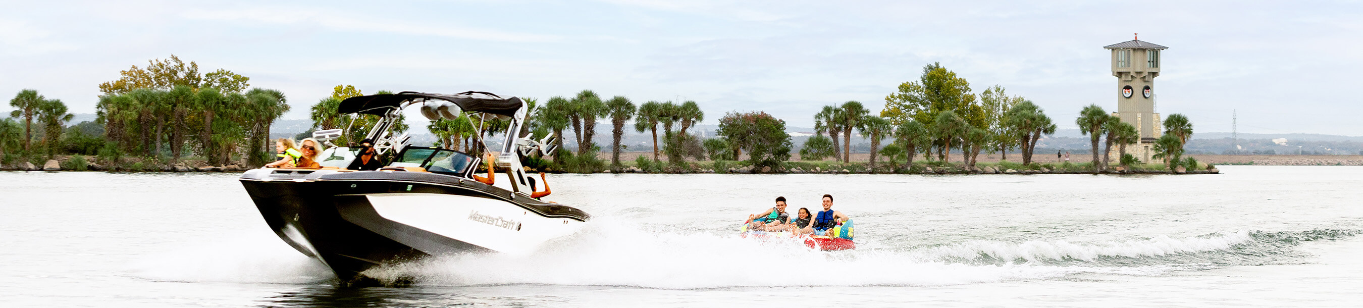 tubing behind boat