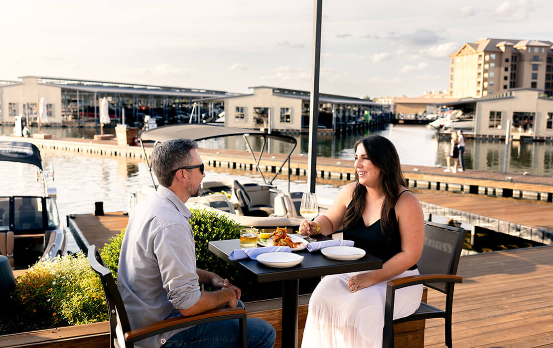 members dining outdoors