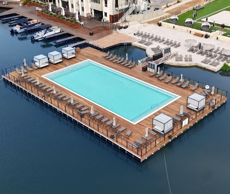 waterfront floating pool